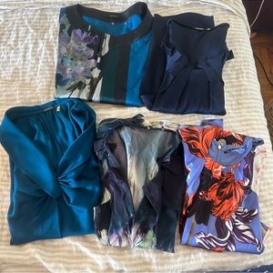 FIVE ELIE TAHARI BUNDLE SILKY BLOUSES